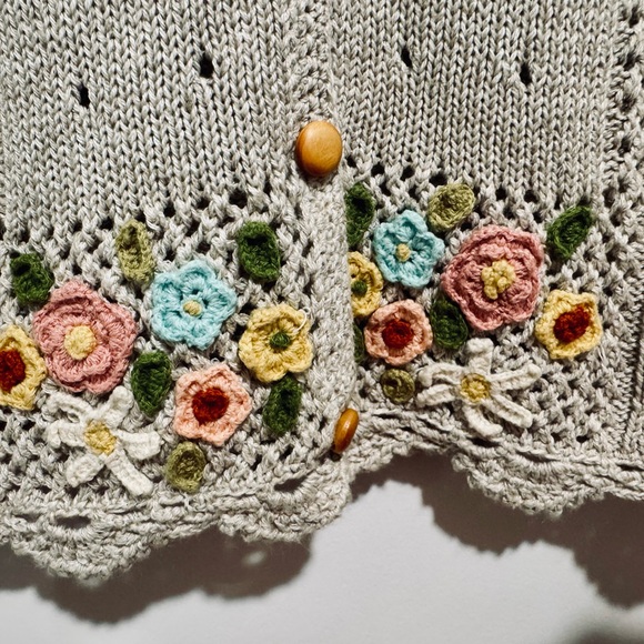 Vintage 1990 Susan Bristol Embroidered Cardigan - Picture 3 of 5